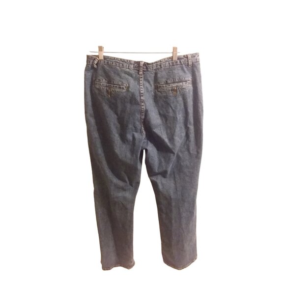 #094 April Cornell Women's 14 (XL) Denim Blue Jeans Wide Leg High-Rise - Picture 3 of 7